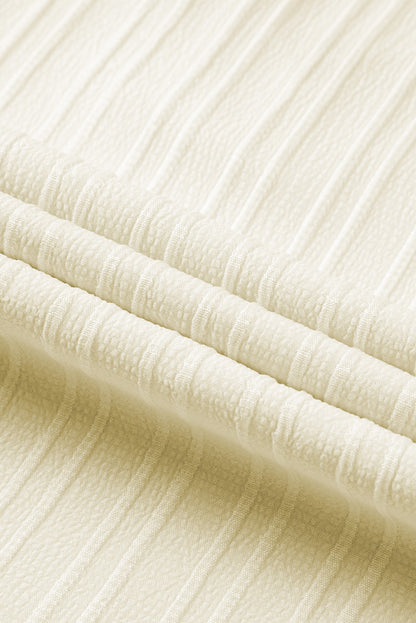 Beige Plus Contrast Guipure Lace Petal Sleeve Blouse