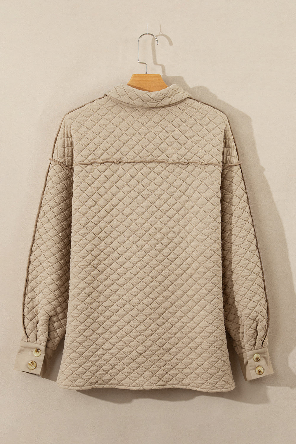 Jet Stream – Einfarbige, gesteppte Puffer-Hemdjacke mit Knöpfen