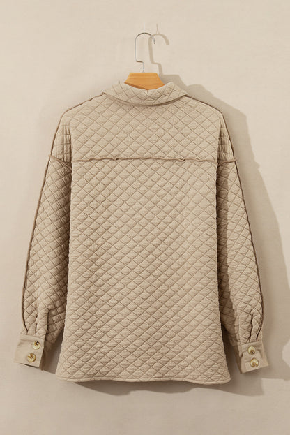 Jet Stream – Einfarbige, gesteppte Puffer-Hemdjacke mit Knöpfen