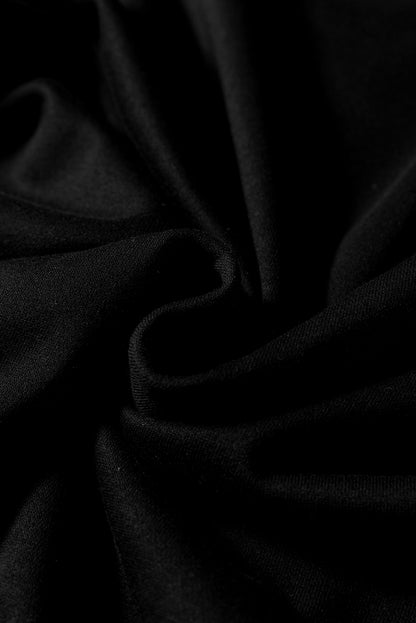 Black Varsity Contrast Banded Sleeve Shift Sweatshirt Dress