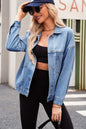 Wild Wind Washed Oversize-Jeansjacke mit Taschen