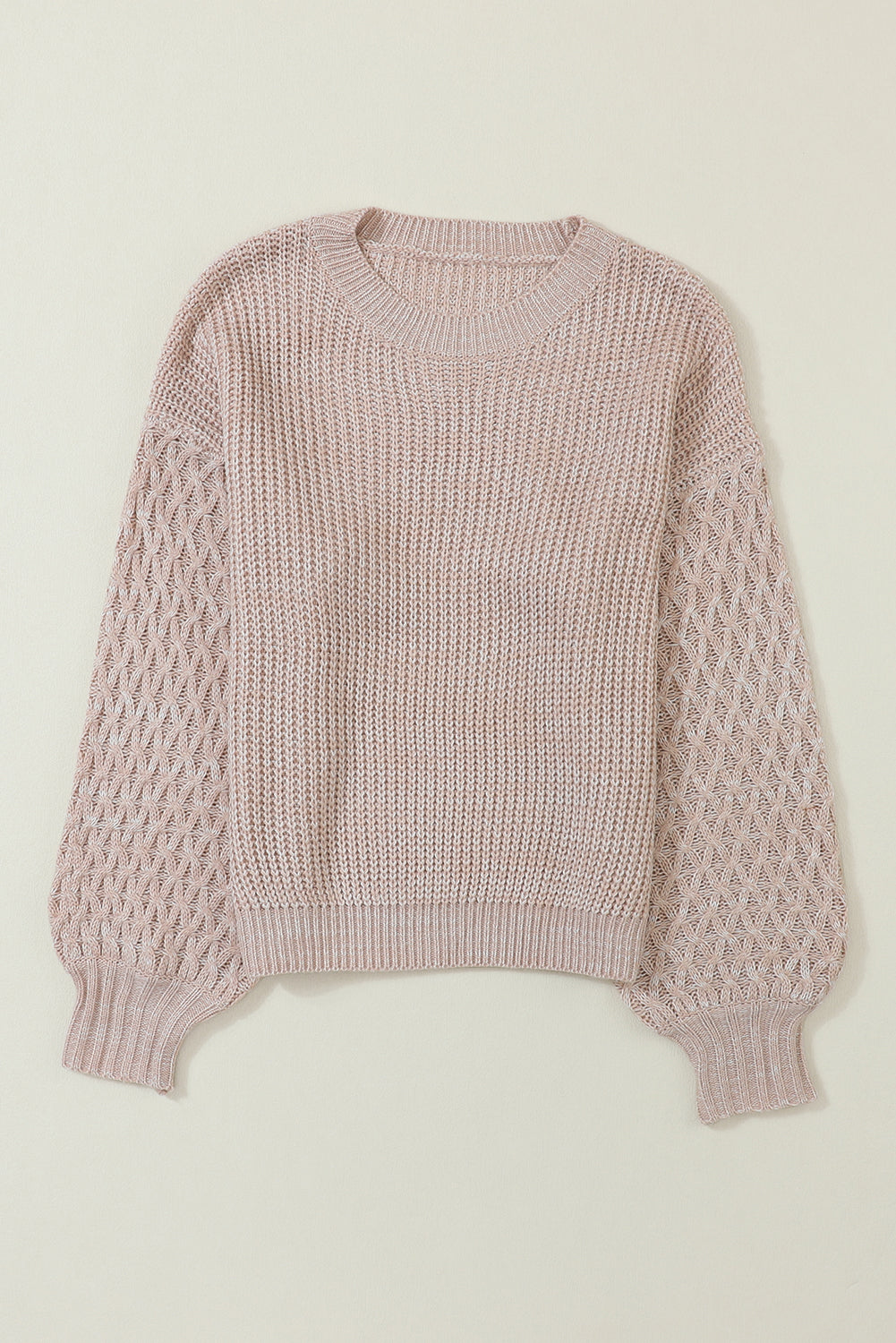 Pullover mit Zopfmuster und überschnittener Schulterpartie in Parchment