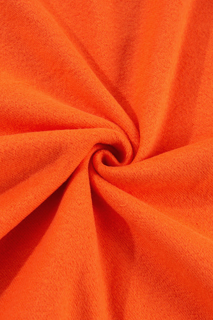 Einfarbiges Frottee-Sweatshirt mit überschnittener Schulter und Fleecefutter in Rotorange