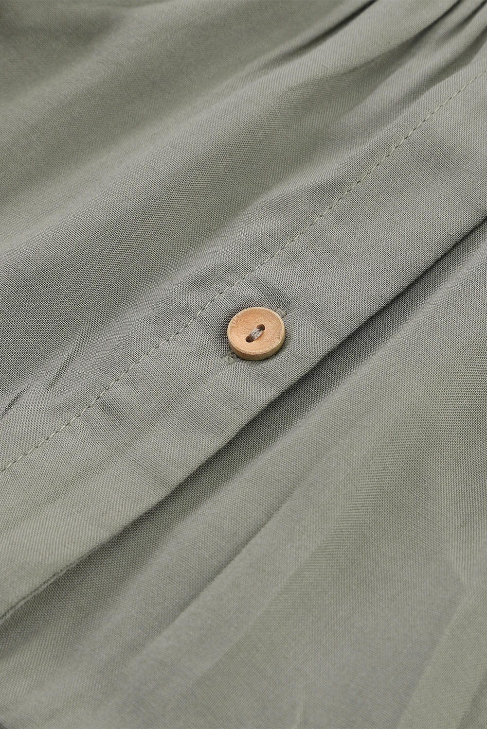 Green Plus Size Ruffle Tiered Split Neck Shirt