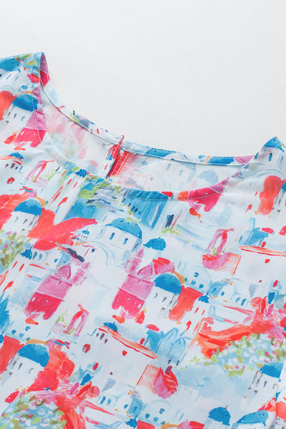 Himmelblaues Babydoll-Oberteil von Parisian Avenue