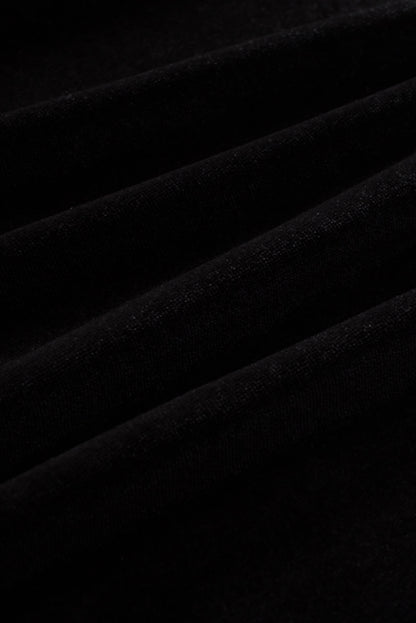 Black Pearl Embellished Puff Sleeve Velvet Plus Size Top