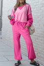 Bonbon Set mit kontrastierendem Patchwork-Pullover und Jogginghose mit Kordelzug