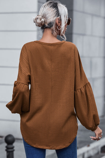 Langärmliges Oberteil aus Jacquard-Imitat-Strick