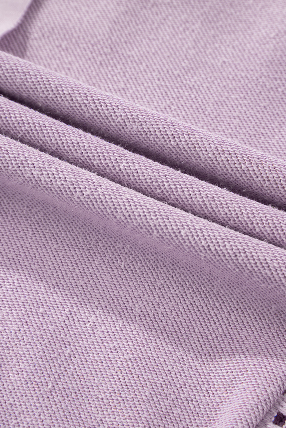 Sweatshirt mit geripptem Saum und sichtbaren Nähten im Orchid Petal-Strick-Häkelmuster