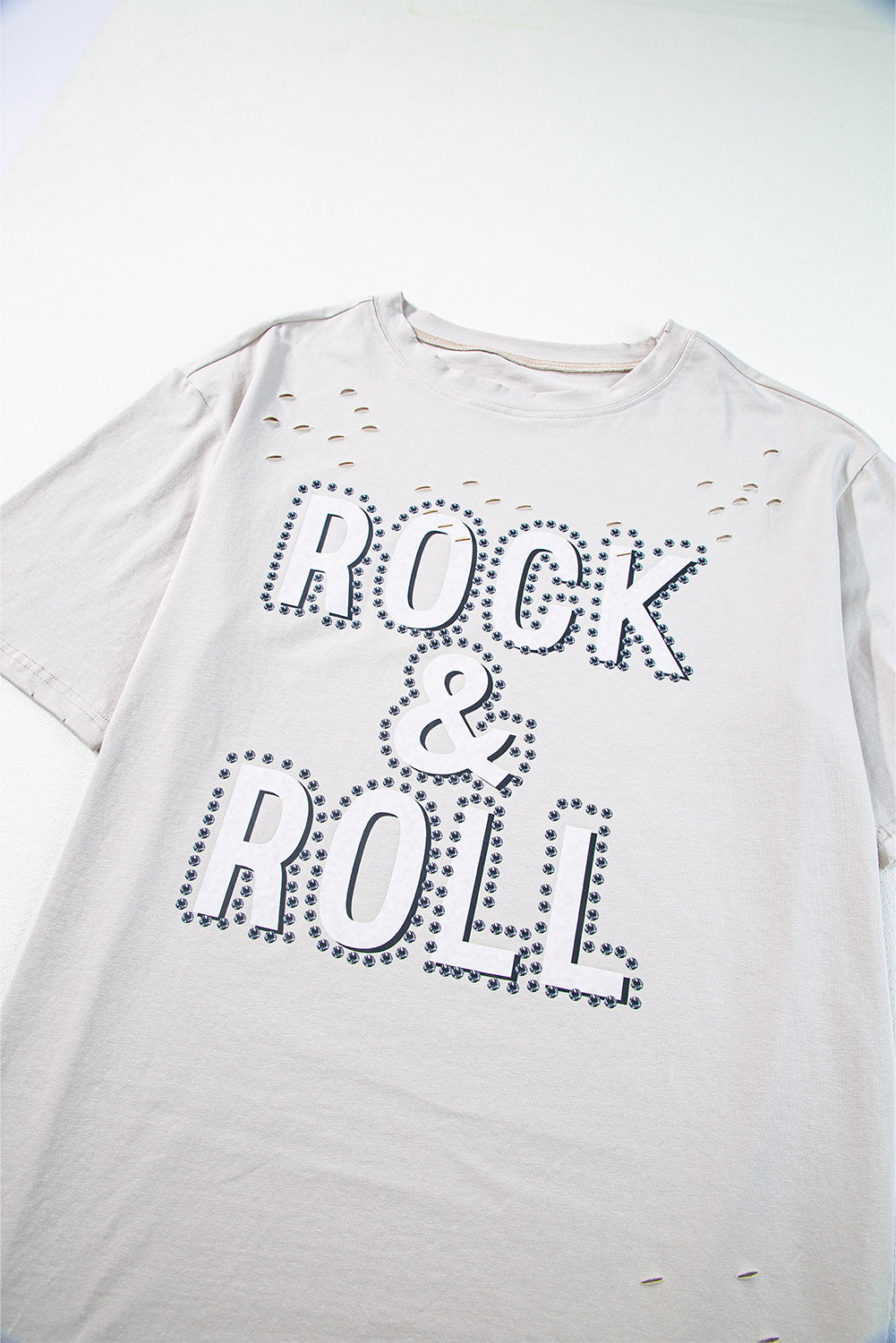 Graues Vintage-T-Shirt mit Rock &amp; Roll-Grafik