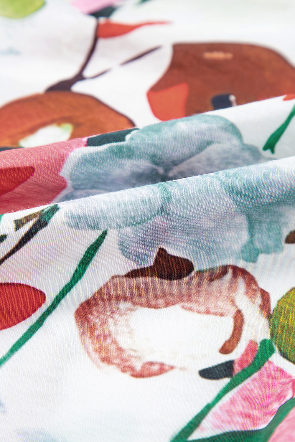 Rosa Bluse mit Blumenmuster und Schlitz und V-Ausschnitt, kurzärmlig