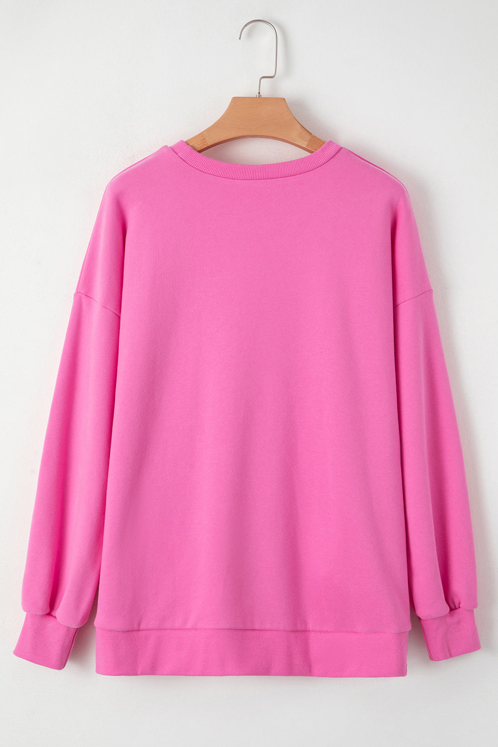 Bonbon – Einfarbiges Sweatshirt mit Fleecefutter und überschnittener Schulterpartie und hohem Bund
