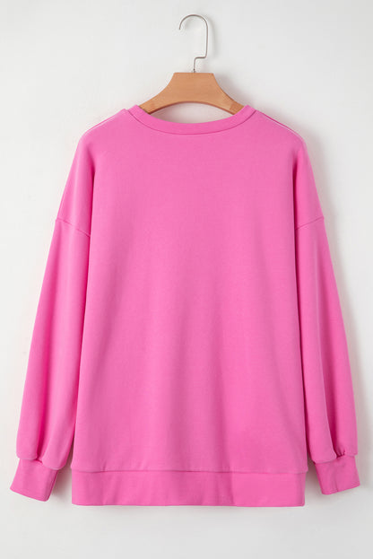 Bonbon – Einfarbiges Sweatshirt mit Fleecefutter und überschnittener Schulterpartie und hohem Bund