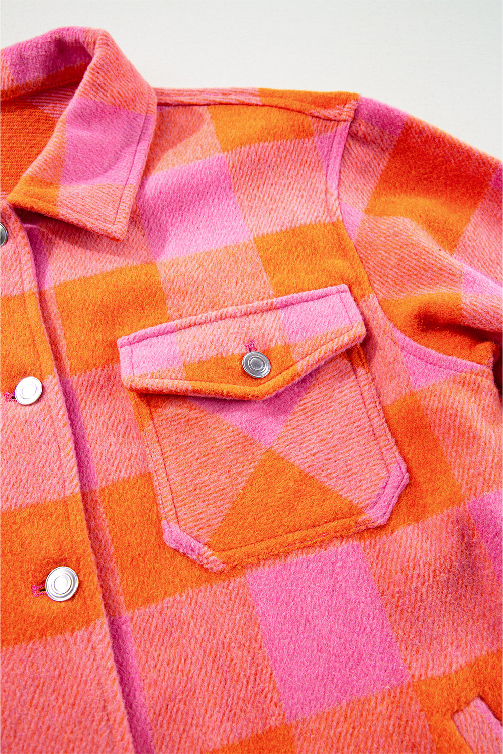 Orange karierte Jacke mit Brusttaschen und Umlegekragen