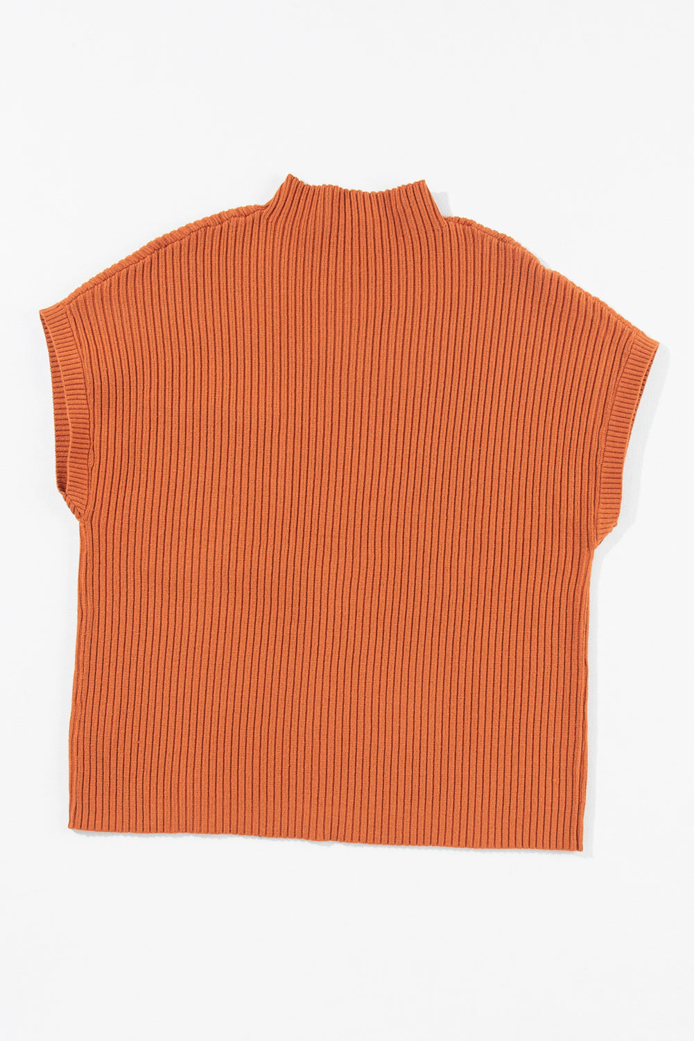 Gold Flame Patch Pocket Rippstrick-Kurzarmpullover