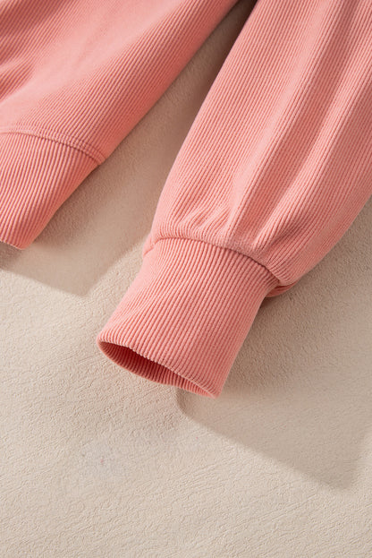 Blossom – Zweiteiliges Lounge-Set aus Rippstrick mit überschnittener Schulter und Taschen