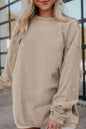 Rauchgraues Oversize-Sweatshirt aus geripptem Cord