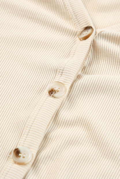Apricot – Selected – High-Low-Cardigan mit Knopftaschen