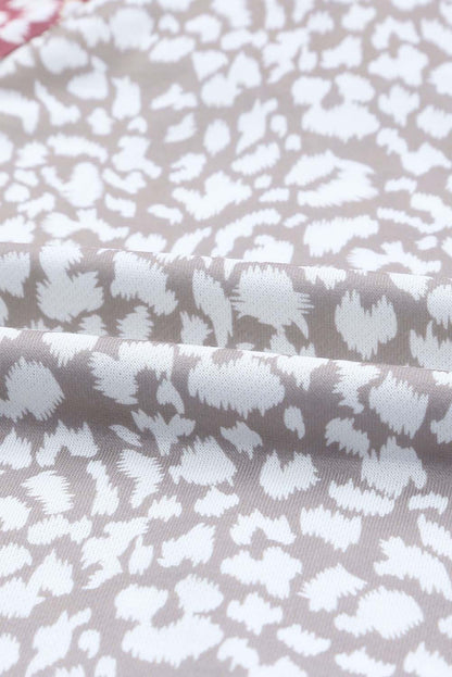 Pink Leopard Long Sleeve Hooded Sweatshirt