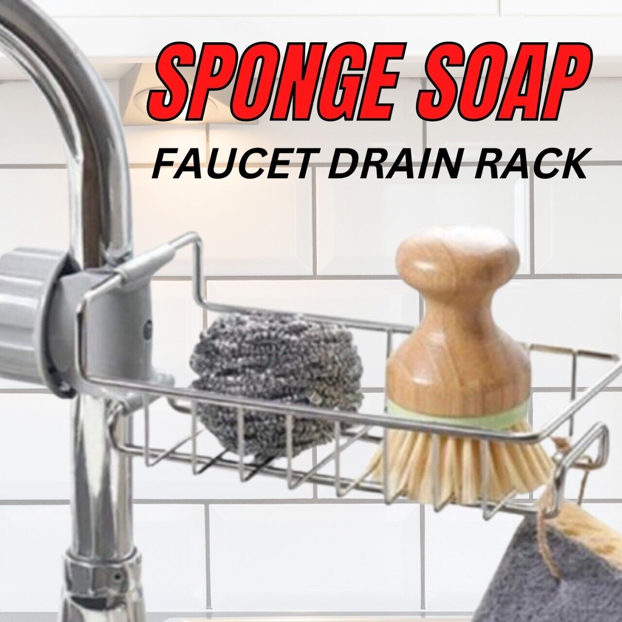 Abflussregal Aufbewahrungshalter Regal Küchenspüle Wasserhahn Schwamm Seifentuch Rack Halterung