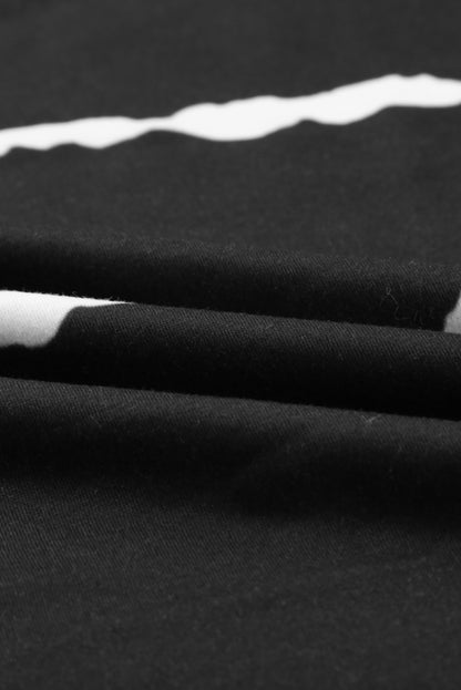 Schwarz gestreiftes abstraktes Langarm-Freizeit-Sweatshirt