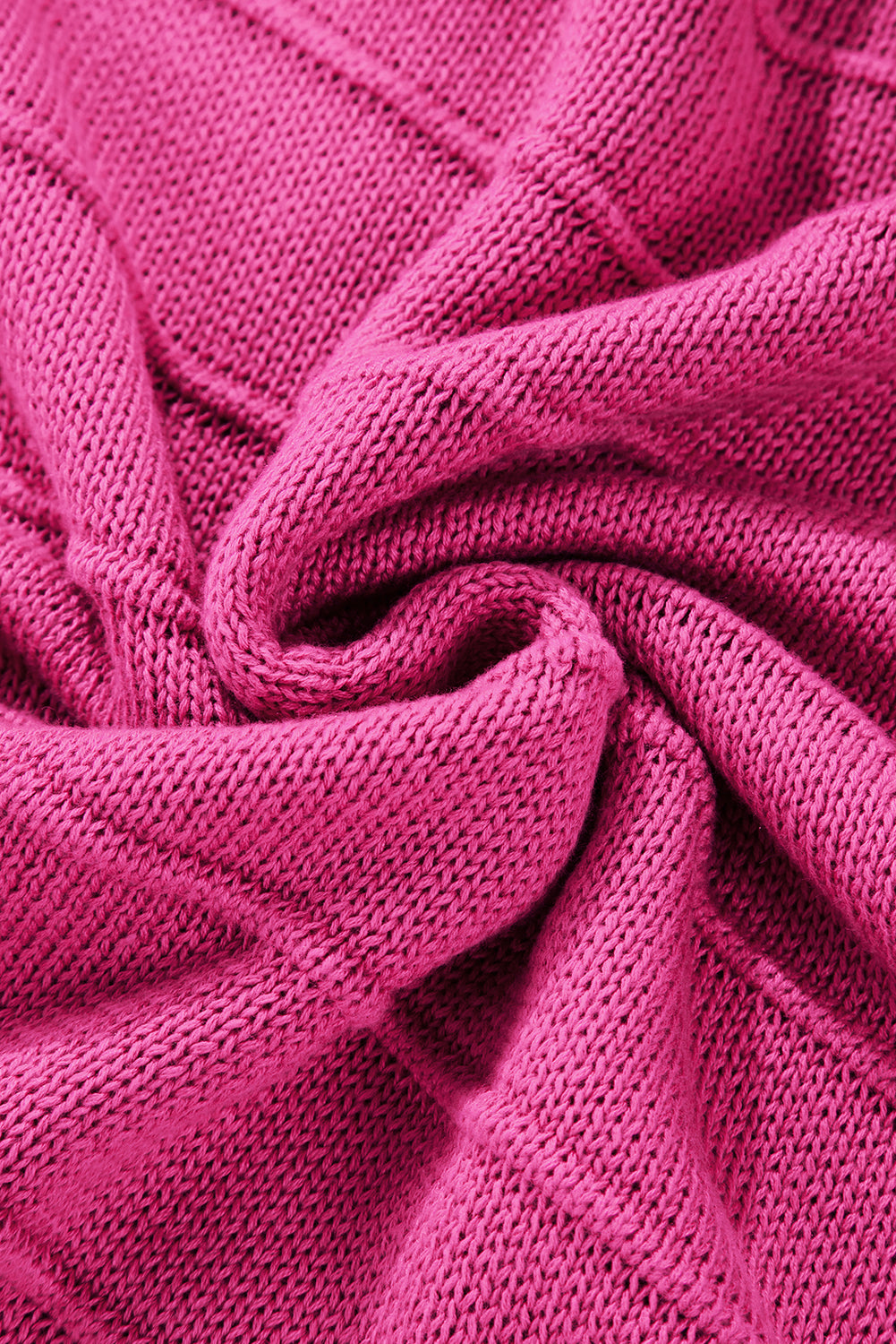 Rosaroter Pullover mit Schleife und Knoten, Rundhalsausschnitt und Cut-Out
