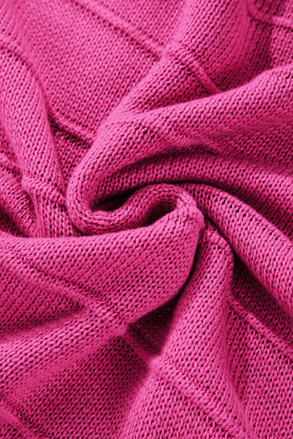 Rosaroter Pullover mit Schleife und Knoten, Rundhalsausschnitt und Cut-Out