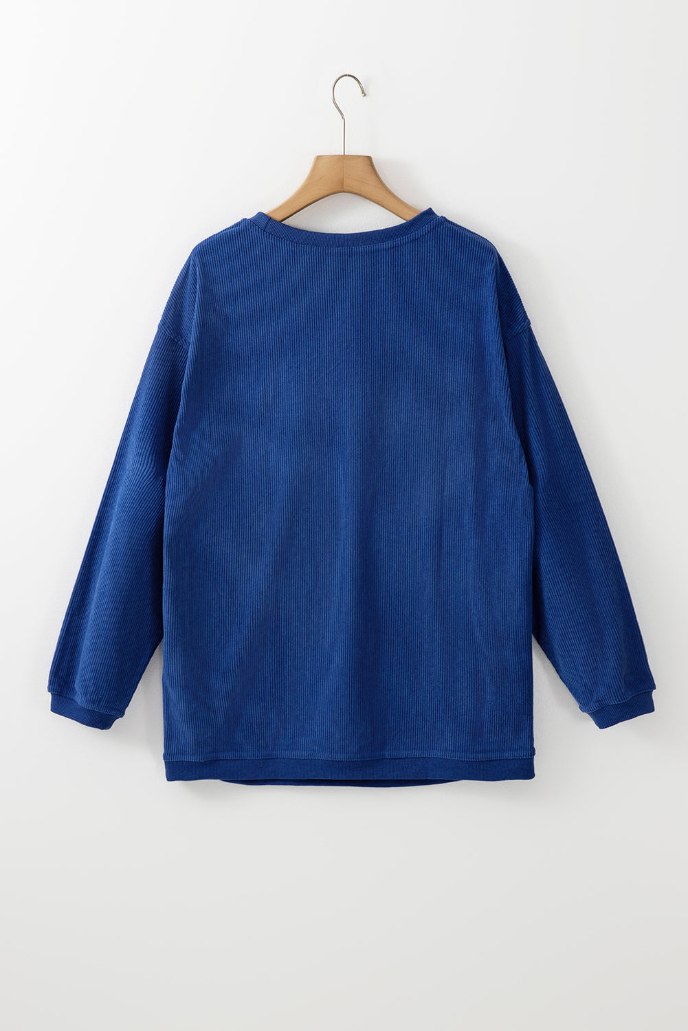 Dunkelblaues Oversize-Sweatshirt aus geripptem Cord
