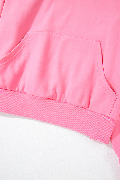 Bonbon Sweatshirt mit Reißverschluss und Stehkragen und Kängurutasche