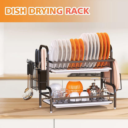 2-Tier Stainless Steel Dish Drying Rack