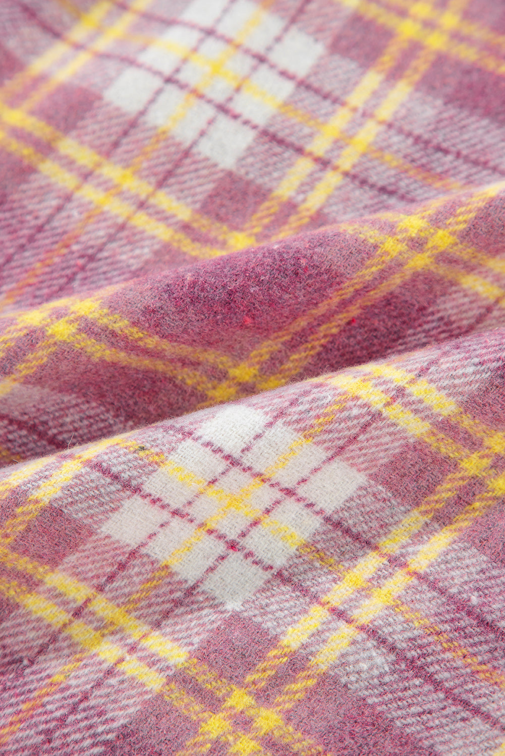 Rosa, langärmlige Hemdjacke mit Brusttasche und Karomuster