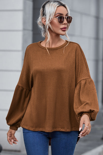 Langärmliges Oberteil aus Jacquard-Imitat-Strick