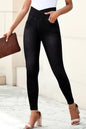 Schwarze, dehnbare Jeggings mit gewölbter Taille und schmaler Passform