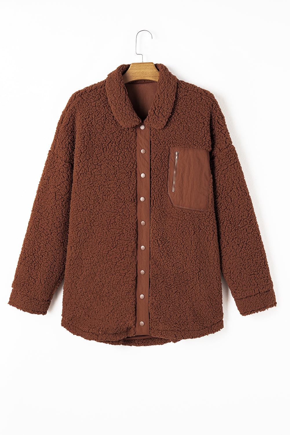Red Clay Teddybär-Jacke aus Kunst-Lammfell