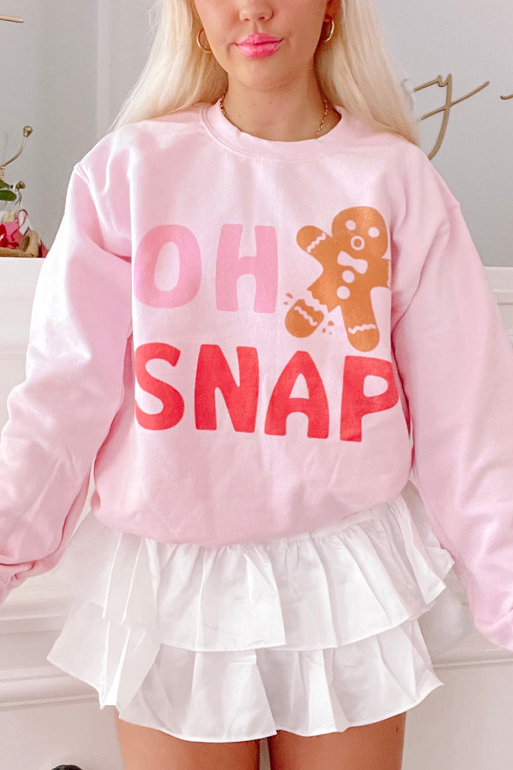 Rosa OH SNAP Lebkuchenmann Weihnachten Pullover