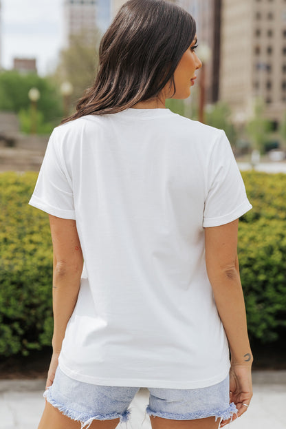 Weißes T-Shirt mit Rundhalsausschnitt und Grafik „NASHVILLE MUSIC CITY“