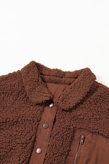 Red Clay Teddybär-Jacke aus Kunst-Lammfell