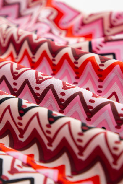 Rotes Neckholder-Maxikleid mit Tribal-Boho-Print