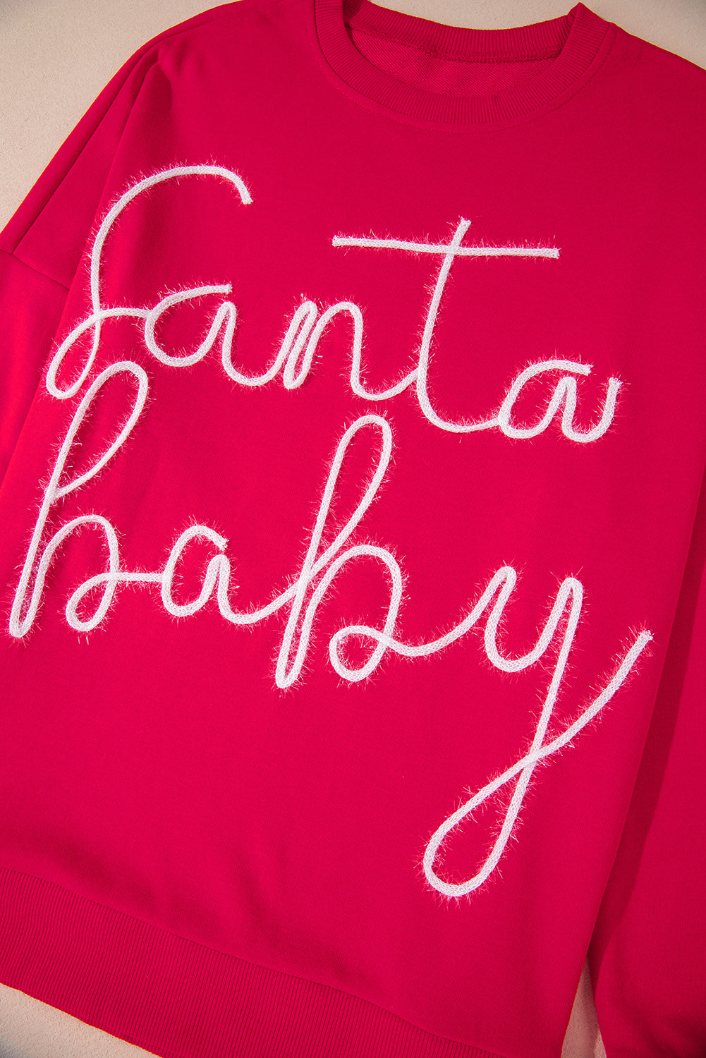 Feurig Rot Weihnachten Santa Baby Lametta Grafik Sweatshirt