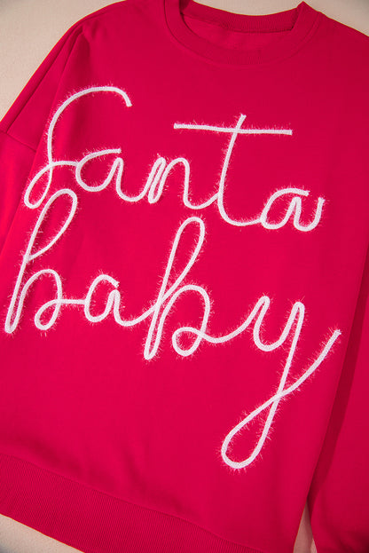 Feurig Rot Weihnachten Santa Baby Lametta Grafik Sweatshirt