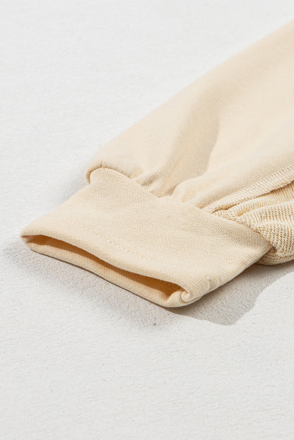 Beiges Pullover-Sweatshirt mit Rundhalsausschnitt