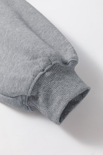 Graues Activewear-Set mit Kapuzenpullover und Jogginghose mit überschnittenen Schultern