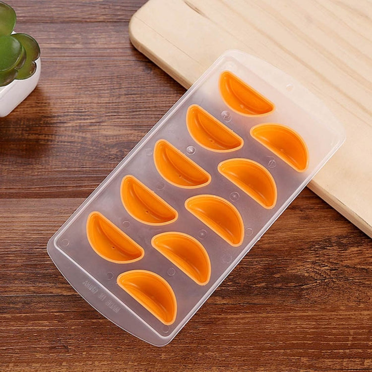 Orangenförmige Silikon-Eiswürfelschale / Eisform, zufällige Farbe, orangefarben