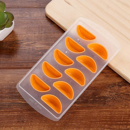 Orangenförmige Silikon-Eiswürfelschale / Eisform, zufällige Farbe, orangefarben