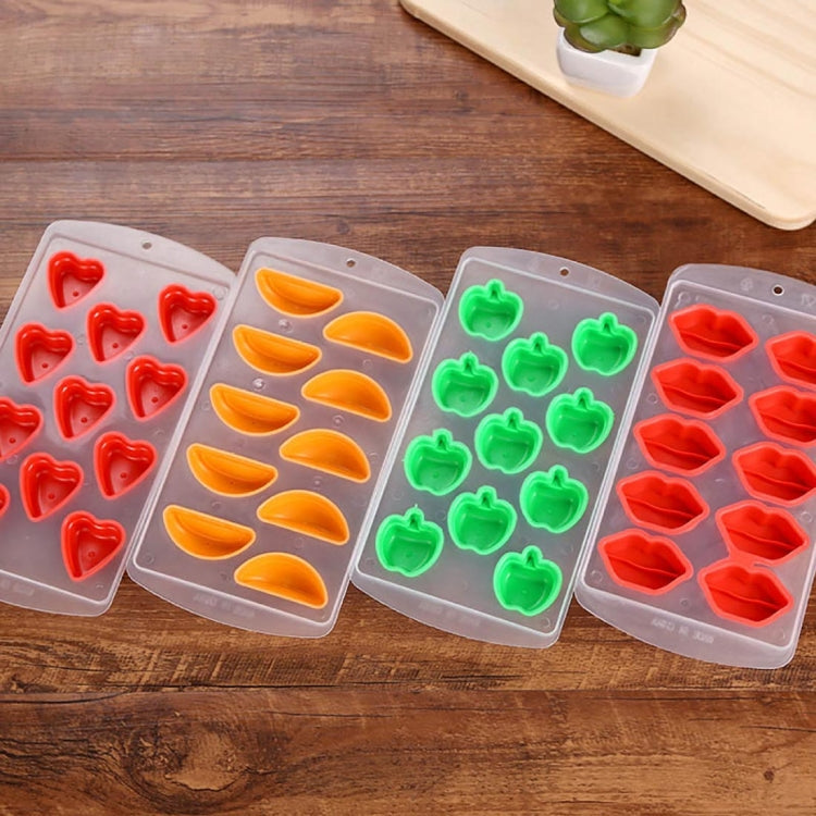 Orangenförmige Silikon-Eiswürfelschale / Eisform, zufällige Farbe, orangefarben
