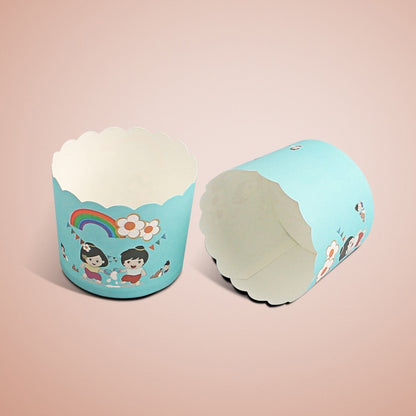 24 Stück/Packung, runde Laminierförmchen für Kuchen, Muffins, Schokoladen-Cupcake-Förmchen, Backförmchen, Größe: 7 x 6 x 5,5 cm, zufällige Farblieferung, 6,8 x 5 x 3,9 cm