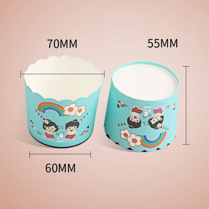 24 Stück/Packung, runde Laminierförmchen für Kuchen, Muffins, Schokoladen-Cupcake-Förmchen, Backförmchen, Größe: 7 x 6 x 5,5 cm, zufällige Farblieferung, 6,8 x 5 x 3,9 cm