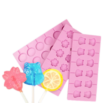 DIY-Silikonformen für Schokoladenkuchen mit 12 Fassungsvermögen (Lutscherform), Kuhform, Lutscherform