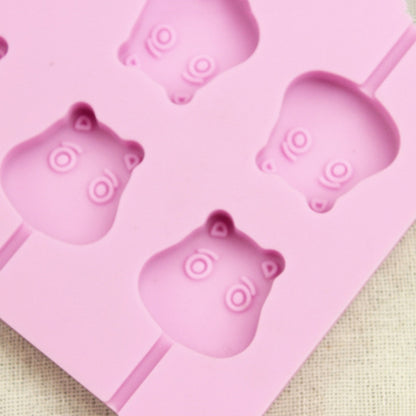 DIY-Silikonformen für Schokoladenkuchen mit 12 Fassungsvermögen (Lutscherform), Kuhform, Lutscherform