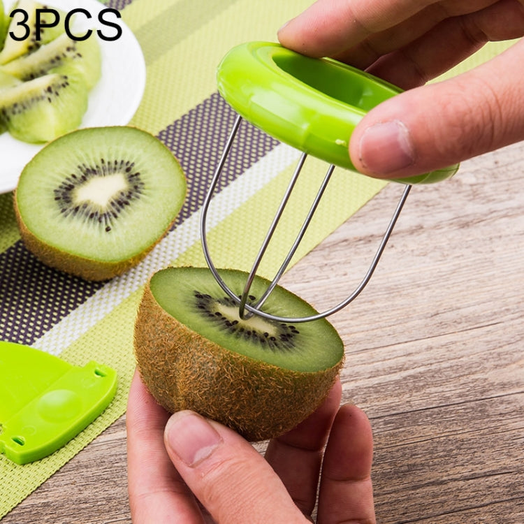 3 Stück tragbarer und spezieller Kiwi-Fruchtschäler aus ABS + Edelstahl, Lieferung in zufälliger Farbe, 3 Stück Kiwi-Fruchtschäler 2